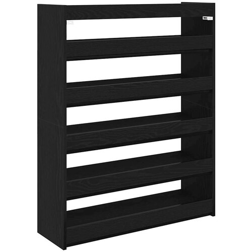 VidaXL Stalak za cipele crni 80x25x100 cm od konstruiranog drva Slike