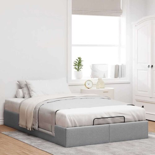 VidaXL Okvir kreveta bez madraca svjetlosivi 120 x 200 cm od tkanine Slike