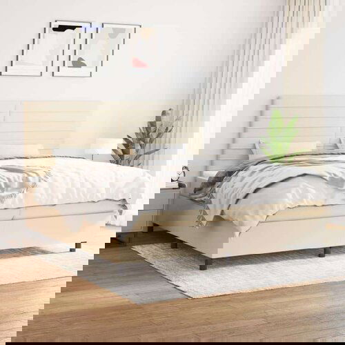  S oprugama i madracem krem 200 x 200 cm od tkanine Cijene