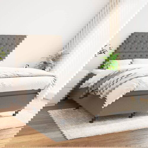 The Living Store Box spring postelja z vzmetnico taupe 120x200 cm blago - Box Spring Postelja, (21512102) Slike