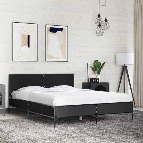  Okvir za krevet crni 120x190 cm konstruirano drvo i metal Cijene