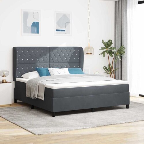  Krevet s opruga kutije Tamno siva 200 x 180 cm Baršun Cene