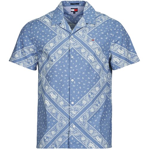 Tommy Jeans Srajce s kratkimi rokavi TJM REG AOP SS SHIRT EXT Modra Slike