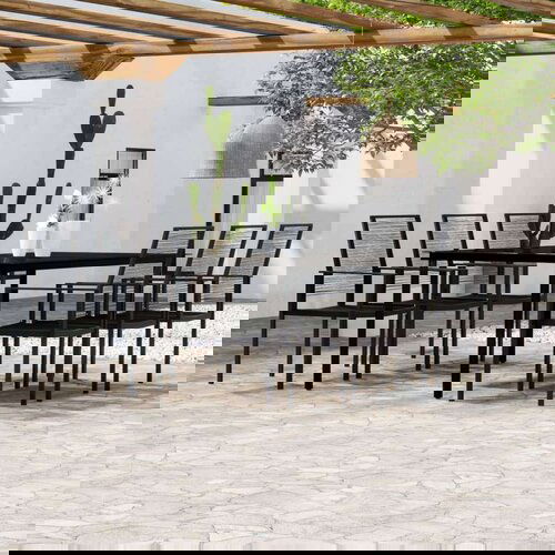  7-dijelni vrtni blagovaonski set crni Cijene