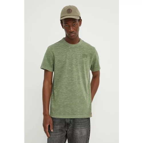 G-star Raw Bombažna kratka majica moška, zelena barva, D24688-B256
