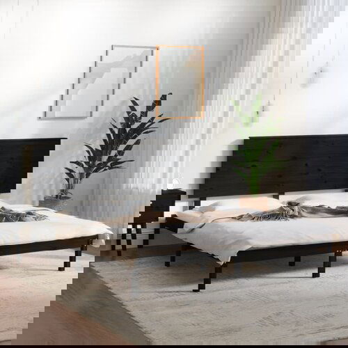 vidaXL Okvir za krevet od masivne borovine crni 200 x 200 cm Cijene