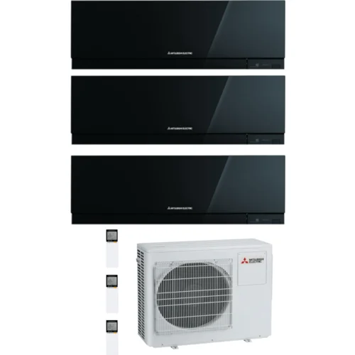 Mitsubishi multi-split klimatska naprava - 3X EF35VG (črna+črna+črna) + zunanja enota MXZ-3F68VF3