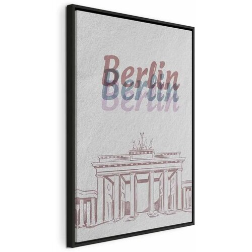  Slika - Berlin in Watercolours (1 Part) Vertical 60x90 U crnom drvenom okviru Cene