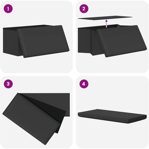  Sklopiva klupa za pohranu Siva 180 kg 80 L 77 x 38 x 38 cm PVC Slike