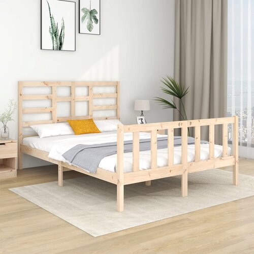 The Living Store Posteljni okvir iz trdnega lesa 120x190 cm - Posteljni Okvir, (21525799) Slike