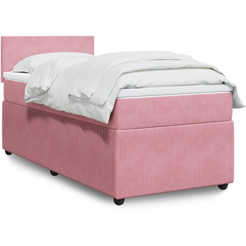 The Living Store Box spring postelja z vzmetnico roza 80x200 cm žamet - Box Spring Postelja, (21492499) Slike