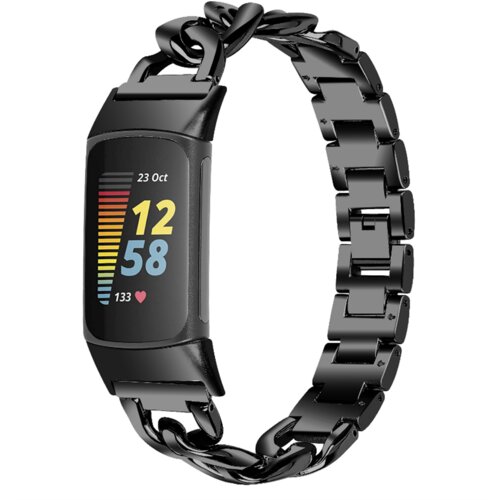 INF Pašček za uro, združljiv s Fitbit Charge 3/4 iz nerjavečega jekla, črna, (21264893) Cene