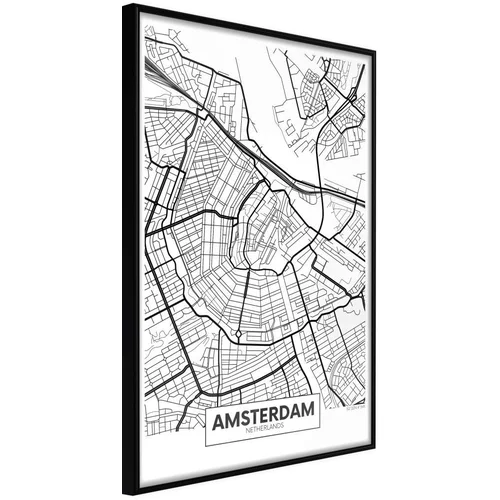  Poster - City map: Amsterdam 20x30