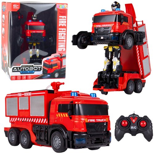  Firefighter Robot Car 2 in 1 Remote Controlled RC Lights Sounds Water Cene