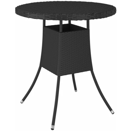  Vrtni stol crni 70 x 70 x 73 cm od poliratana