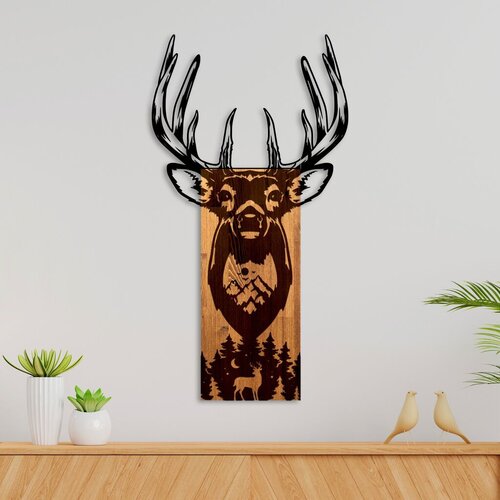 Wallity zidna dekoracija deer in mountain, 48 x 58 cm, smeđa Cene