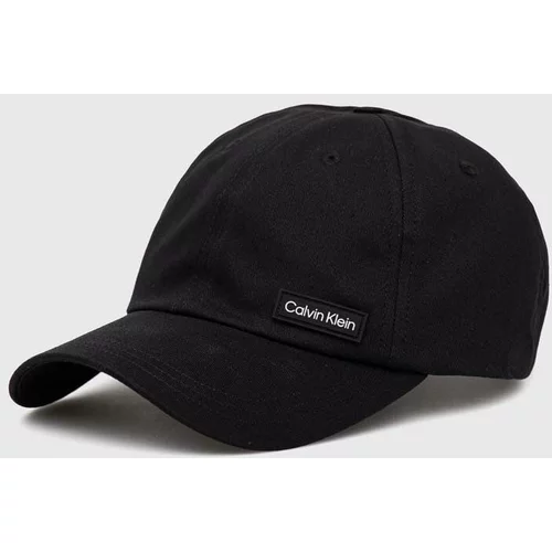 Calvin Klein Pamučna kapa sa šiltom boja: crna, glatka