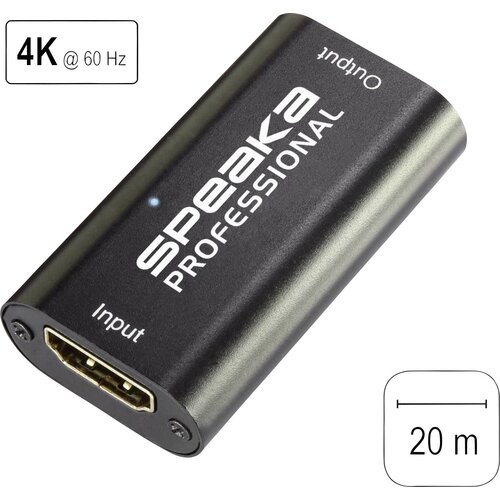 SpeaKa Professional UHD HDMI repetitor 3840 x 2160 slikovnih pik brez napajanja HDMI&trade; repetitor preko signalnega kabla 20 m, (20429515) Cene