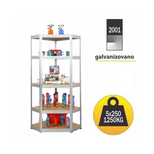 SmartStorage polica ugao metal medijapan 180x70x70x30cm 5x250kg Slike