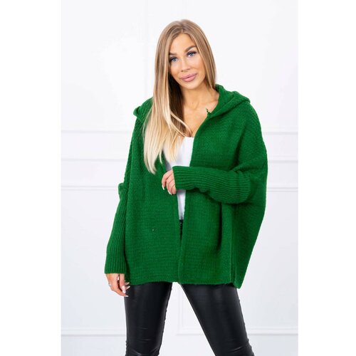 Kesi Hooded sweater with batwing sleeve green Slike