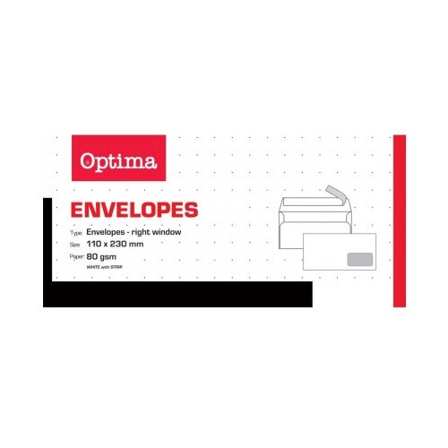 Optima koverte 11x23 desni prozor 500 kom. ( 230303 ) | ePonuda.com