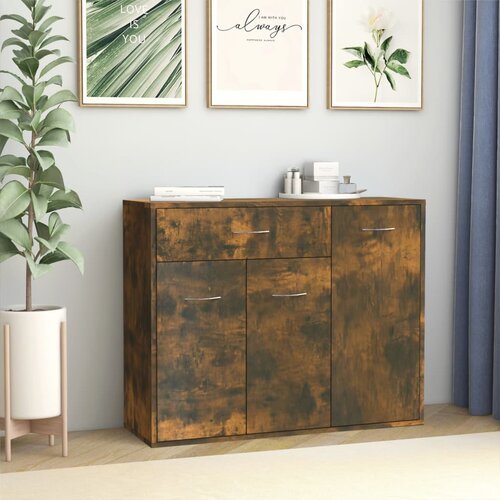 VidaXL Komoda boja dimljenog hrasta 88x30x70 cm od konstruiranog drva Slike