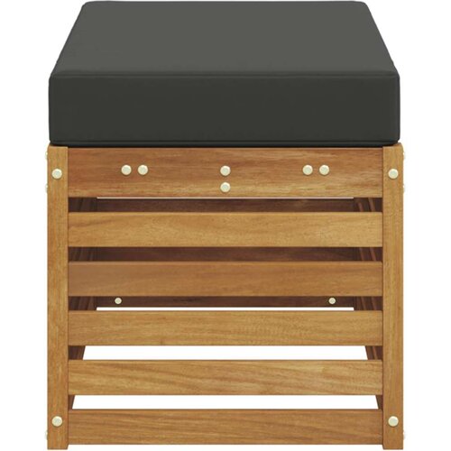  Vanjska stolica klupa s jastukom Prirodna 80 x 43 x 37 cm - Prirodno i antracit 80 cm Zatvoren prostor za noge Slike
