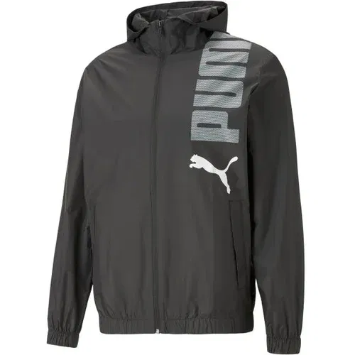 Puma HOODED GRAPHIC WINDBREAKER Muška jakna, crna, veličina