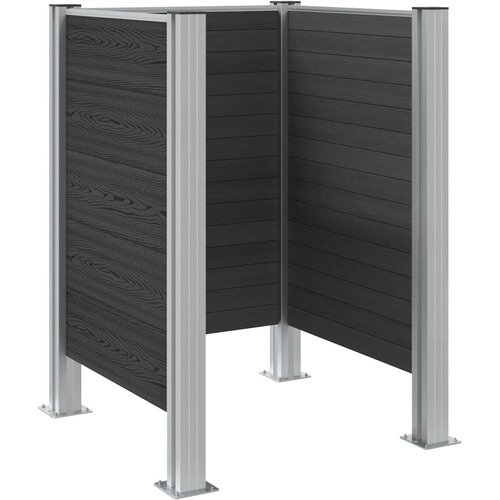  Ograda za kante za smeće Siva 85 x 85 x 115 cm Aluminij i WPC Slike