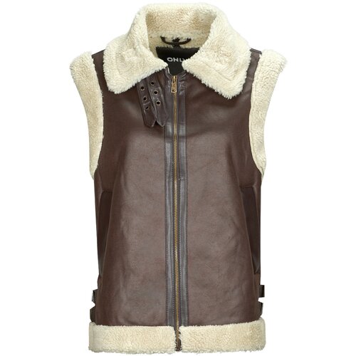 Only Usnjene jakne &amp;amp; Sintetične jakne ONLBETTY FAUX SUEDE WAISTCOAT OTW Kostanjeva Slike