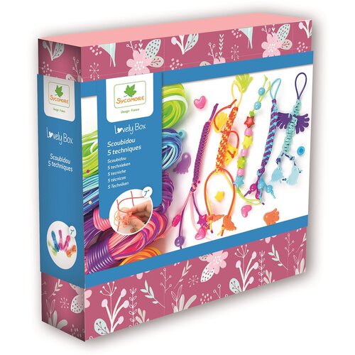 SYCOMORE Lovely box – kreativni set Scoubidou – zabavno pletenje s pisanimi plastičnimi vrvicami Cene