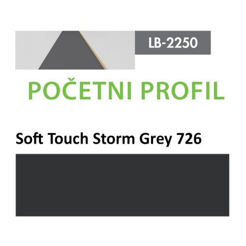 AGT profil Zidni MDF Početni LB-2250-A Soft Touch Storm Grey (726) 2800x115x12mm ( 026-091 ) Cene