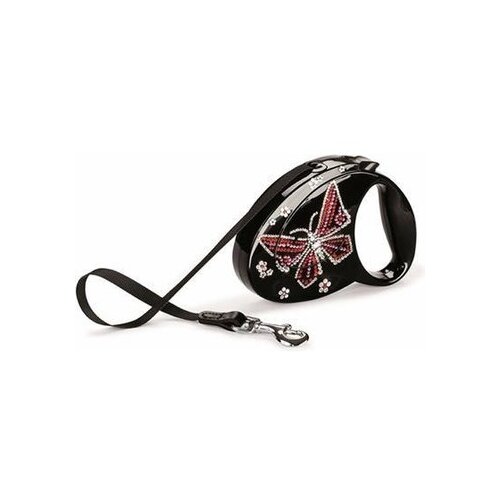 Flexi glam mother of pearl butterfly povodac za pse, m, crni Slike