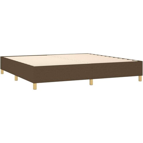  Krevet s oprugama i madracem tamnosmeđi 200x200 cm od tkanine Slike