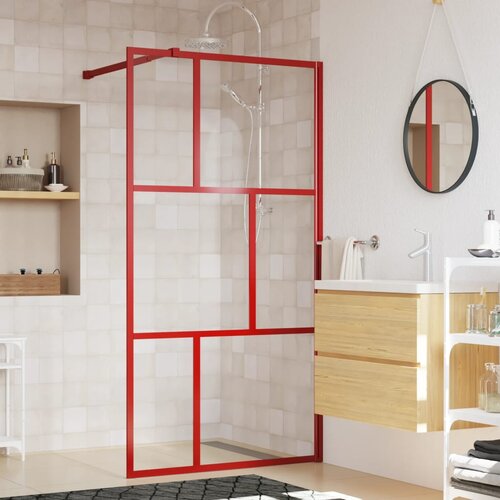 vidaXL Stijenka za walk-in tuš sa staklom ESG crvena 115 x 195 cm Cijene