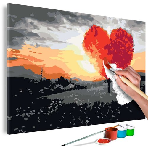  Slika za samostalno slikanje - Heart-Shaped Tree (Sunrise) 60x40 Slike