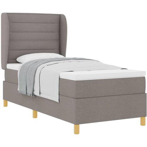  Krevet s opruga kutije Sivo-smeđa 200 x 90 cm tkanina Slike