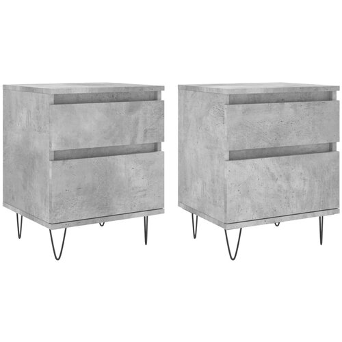 Maison Chic Dvo delni komplet Nočne omarice - Nočne mize betonsko siva 40x35x50 cm inženirski les, (21688523) Slike
