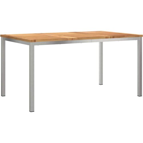  Vrtni set za objed 5 pcs Masivni teak drvo i nehrđajući čelik Slike