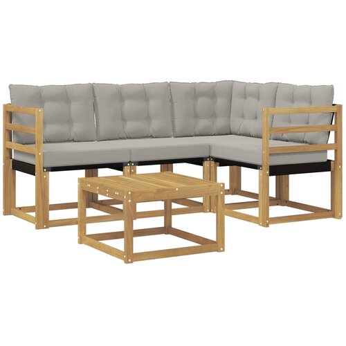 vidaXL Zunanja garnitura za sedenje 5 pcs Bela in svetlo siva, (5000281134) Cene