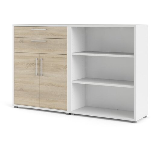 Tvilum Bijela/u prirodnoj boji modularna biblioteka u dekoru hrasta 178x113 cm Prima – Cijene
