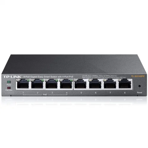 Tp-link TL-SG108PE 8-Port Gigabit Desktop PoE+ Easy Smart Switch, 8 Gigabit RJ45 ports including 4 PoE+ ports, 64W PoE Power sup