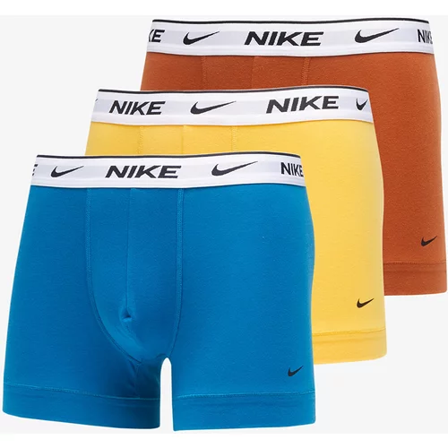 Nike everyday cotton stretch trunk 3 pack green abyss/ laser orange/ russet