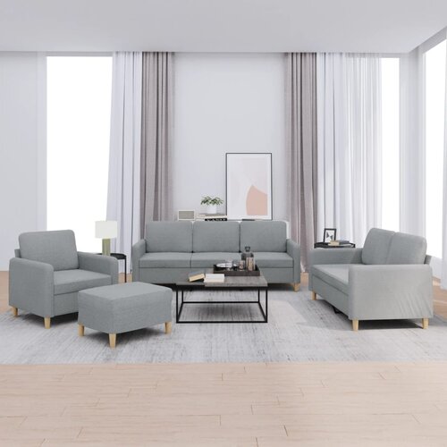  4-dijelni set sofa s jastucima svjetlosivi od tkanine Cijene