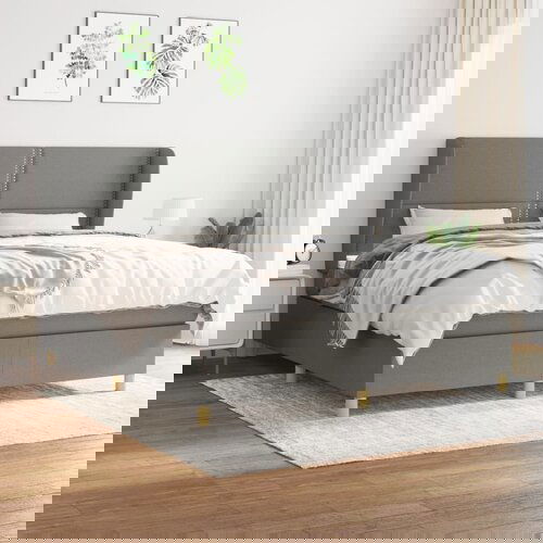 vidaXL Okvir kreveta s oprugama i madrac svjetlosivi 160x200cm tkanina Cijene