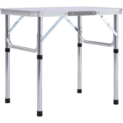 The Living Store Zložljiva miza za kampiranje bela iz aluminija 60x45 cm - Zložljiva Miza Za Kampiranje, (22101440) Cene