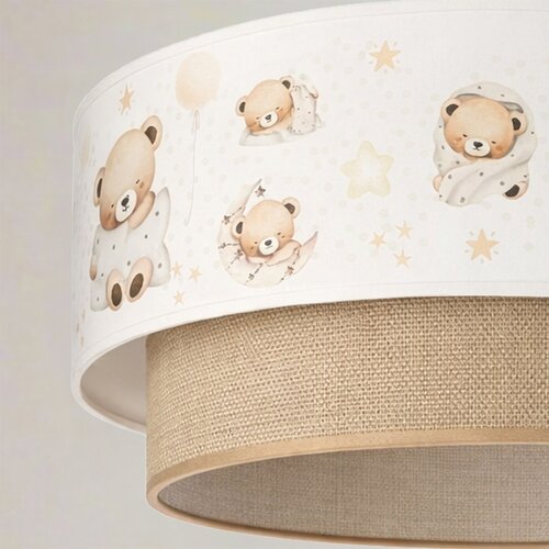  Brilagi- LED dečiji luster na sajli BOBO 1xE27/10W/230V, prečnik 40 cm, bela/bež/sa motivom medvedića Slike