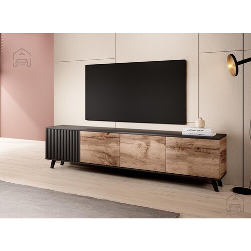 Xtra furniture TV komoda Random RTV-3 - wotan hrast/črn, (20538387) Cene