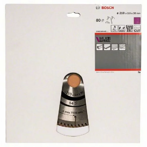 Bosch List za kružnu pilu Multi Material (Promjer: 210 mm, Provrt: 30 mm, 80 zubaca)