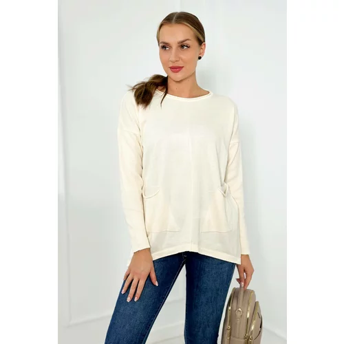 Kesi Sweater with front ecru pockets
